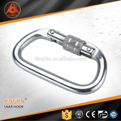 zinc plated screw lock carabiner/screw lock hook/safety carbine snap with screw